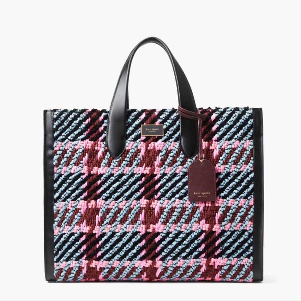Kate Spade Large Manhattan Plaid Tote